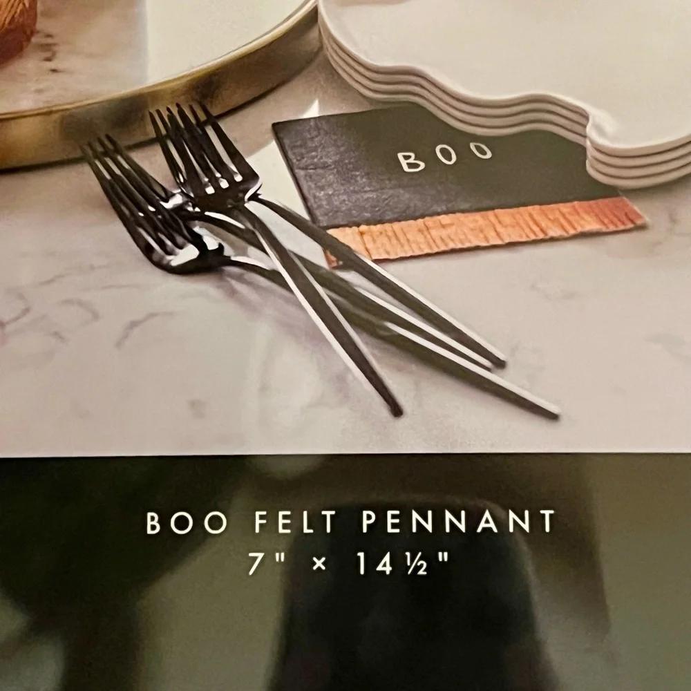 Halloween Boo Felt Pennant Orange and Black - Picture 11 of 12